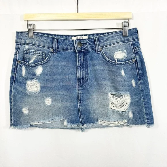 Free People Out Of Ordinary Denim Mini Skirt in Vintage Blue - Picture 3 of 11